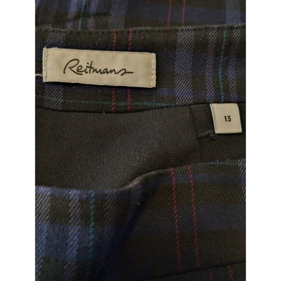 Reitmans Juniors 13 Skirt Tartan Plaid Straight Pencil Dark Academia Zippers - Picture 3 of 5
